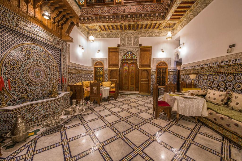 Posezení v ubytování Riad Ouliya