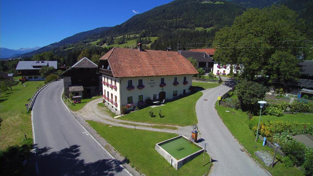an aerial view of a house on a road at Haus Sagmeister in Steinfeld