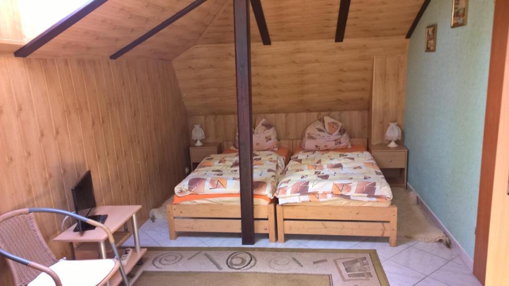 Postel nebo postele na pokoji v ubytování Apartament na Wrzosach
