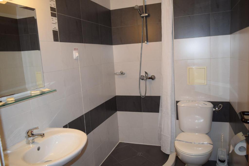 Koupelna v ubytování Hotel Eva