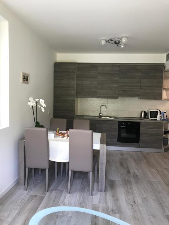 Kuchyň nebo kuchyňský kout v ubytování Orchidea Apartment