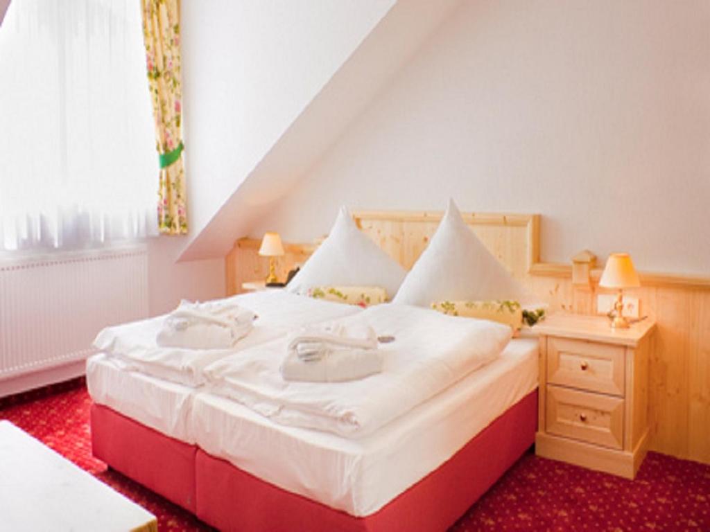 Postel nebo postele na pokoji v ubytování Elbhotel Bad Schandau