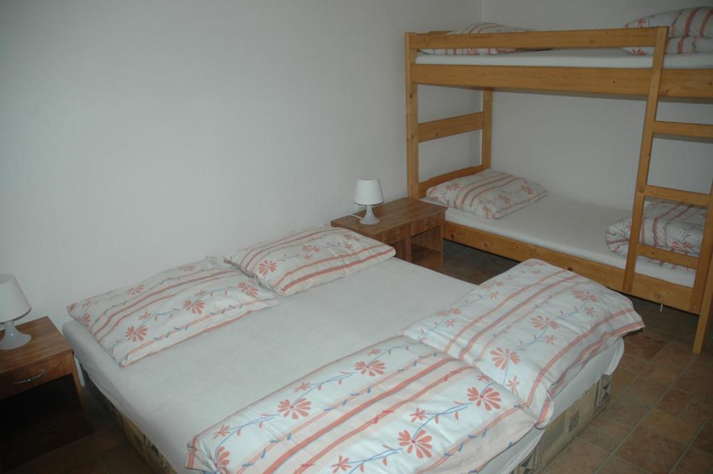 Postel nebo postele na pokoji v ubytování Penzion Zámecká