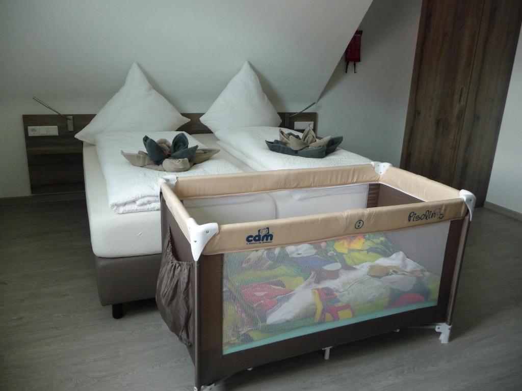 Postel nebo postele na pokoji v ubytování FrankenFeWo
