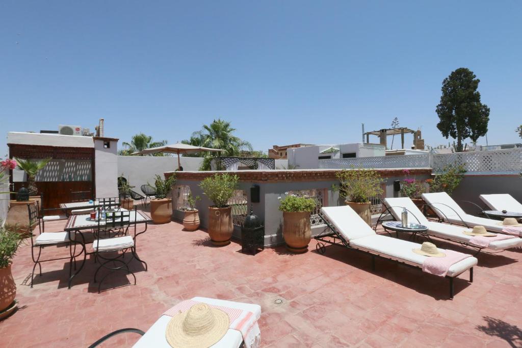 Balkón nebo terasa v ubytování Riad Merstane Marrakech