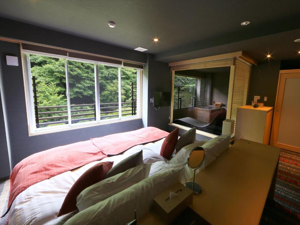 Posezení v ubytování Hakone Yuyado Zen