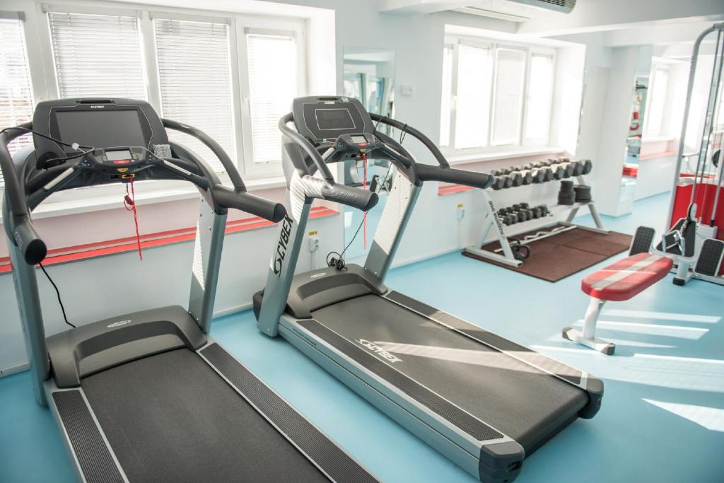 Fitness centrum a/nebo fitness zařízení v ubytování Potaissa Hotel