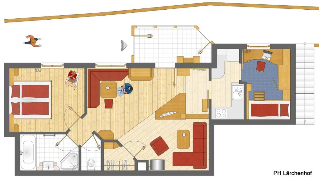 Půdorys ubytování Alpin Panoramahotel Lärchenhof