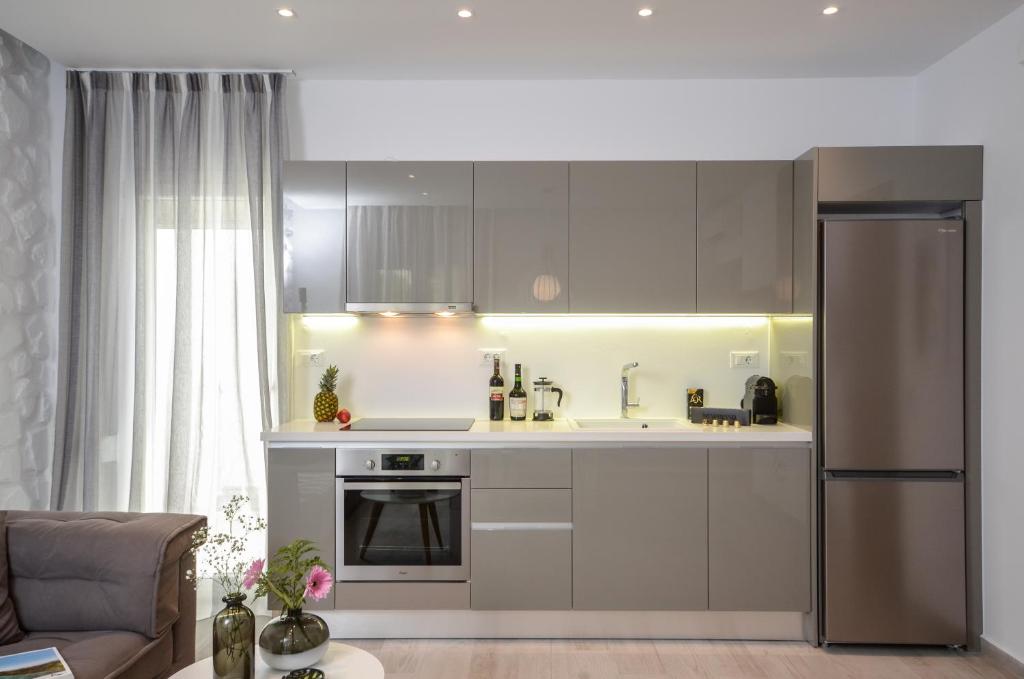 Kuchyň nebo kuchyňský kout v ubytování Elegant Apartments