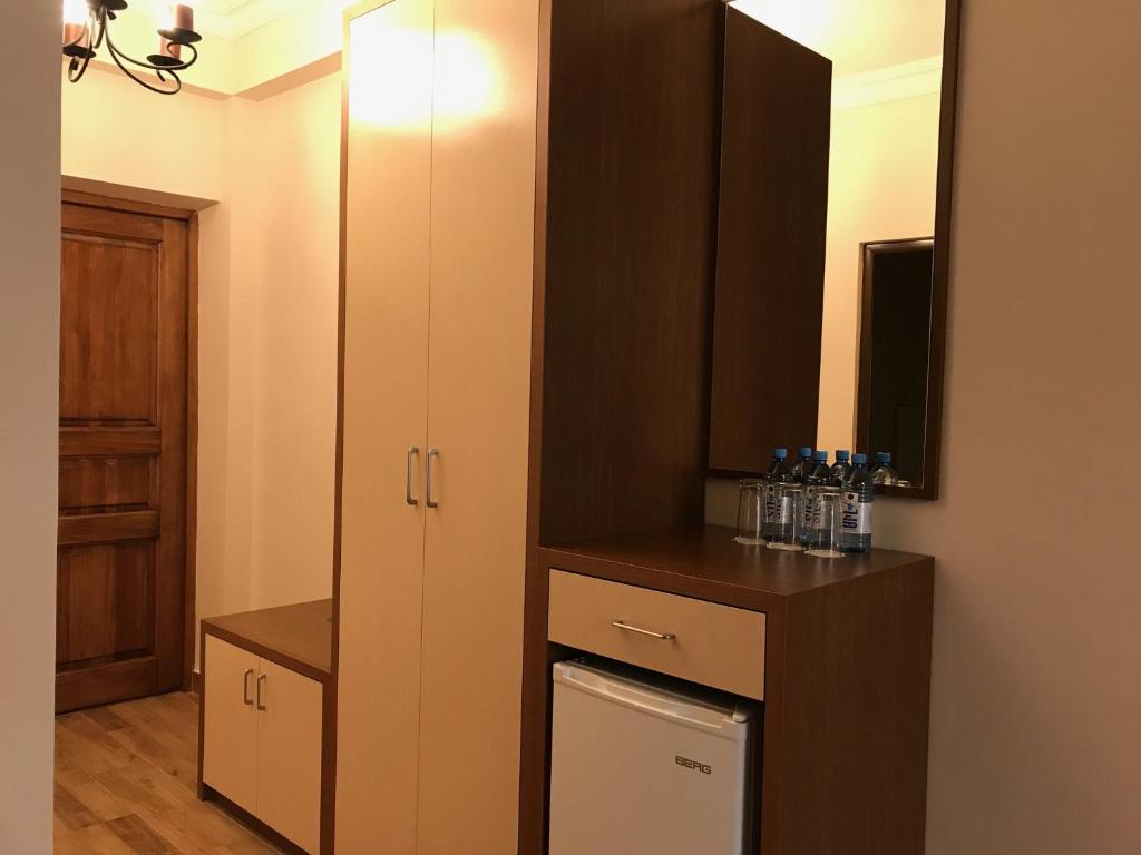 Kuchyň nebo kuchyňský kout v ubytování Hotel Plaza Viktoria