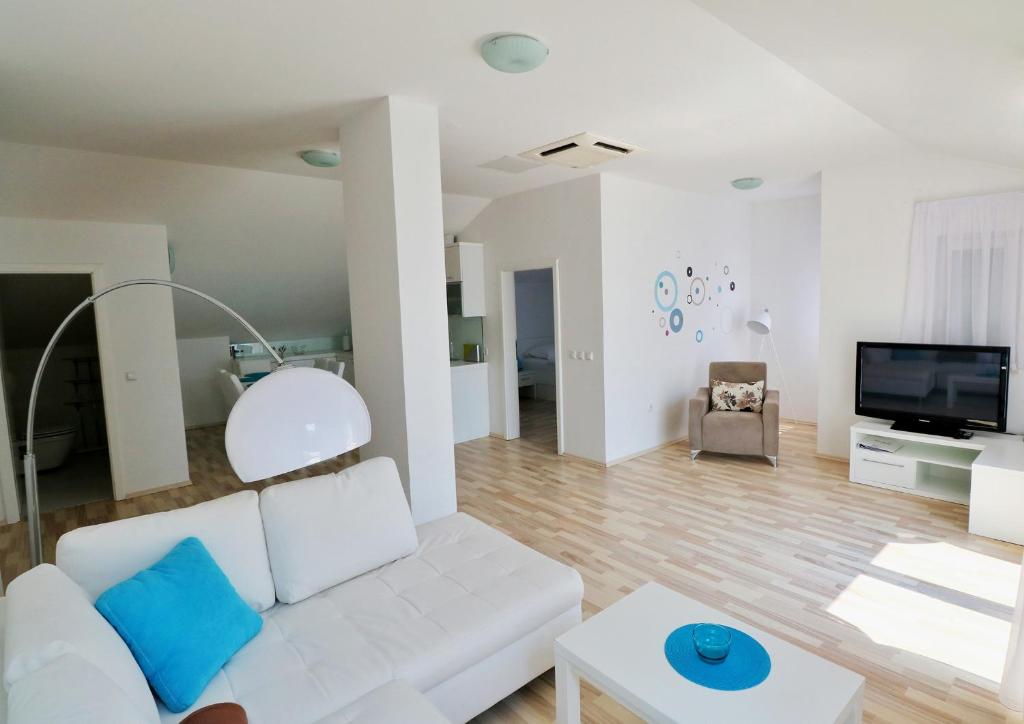 TV a/nebo společenská místnost v ubytování Apartments Barbati