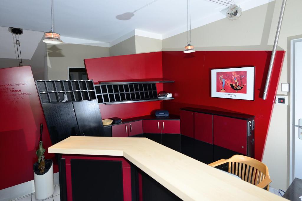 Kuchyň nebo kuchyňský kout v ubytování Art Hotel Weimar