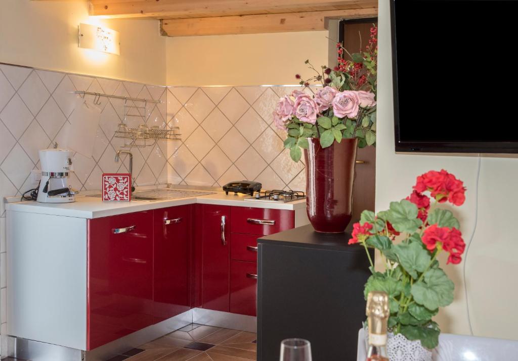 Kuchyň nebo kuchyňský kout v ubytování B&B Borgo Marinella