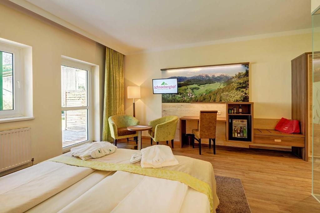 TV a/nebo společenská místnost v ubytování Hotel Schneeberghof