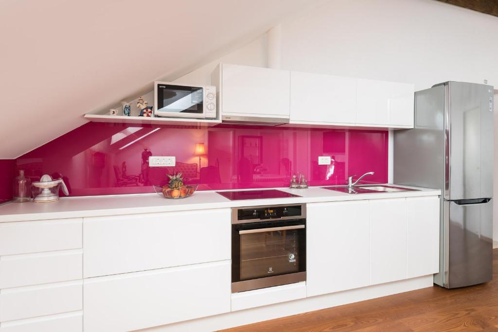 Kuchyň nebo kuchyňský kout v ubytování Apartman Marica