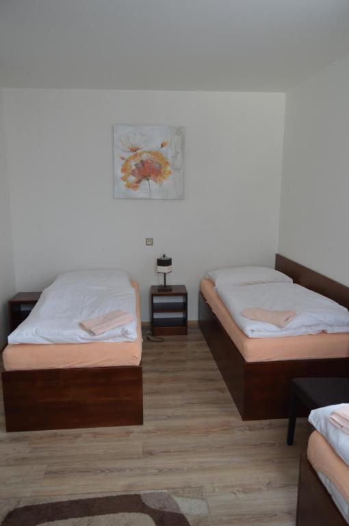 Postel nebo postele na pokoji v ubytování Penzion PKO Nitra