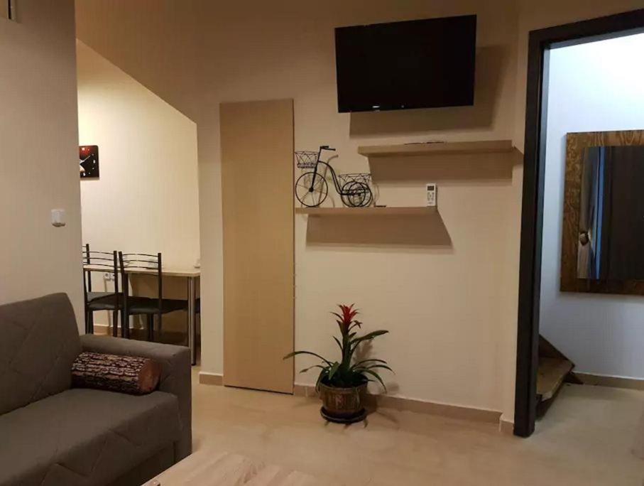 Televízia a/alebo spoločenská miestnosť v ubytovaní Agora Apartments Ground Floor