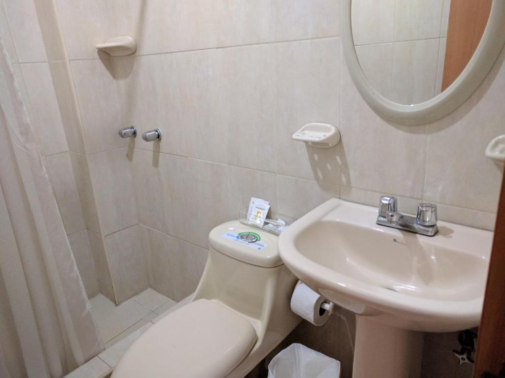 Koupelna v ubytování Hotel Mileto