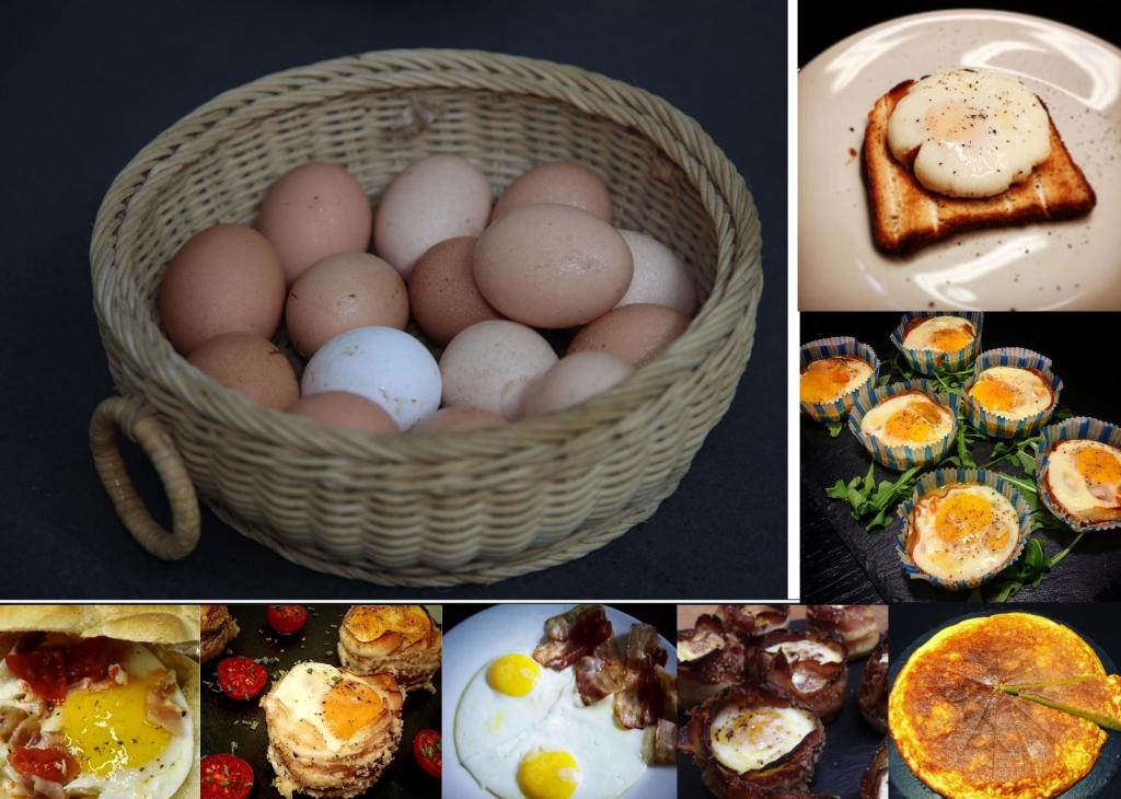 a bunch of eggs in a basket on a plate at Residenza RoMa in Tropea