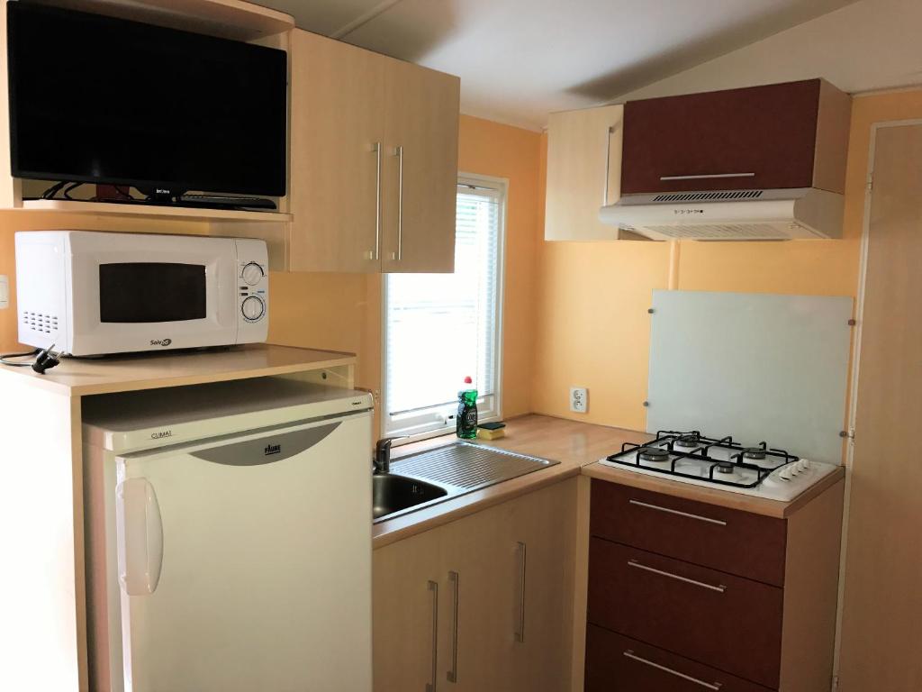 Kuchyň nebo kuchyňský kout v ubytování Camping Pirinenc