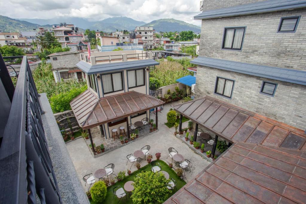 Nespecifikovaný výhled na hory nebo výhled na hory při pohledu z hotelu