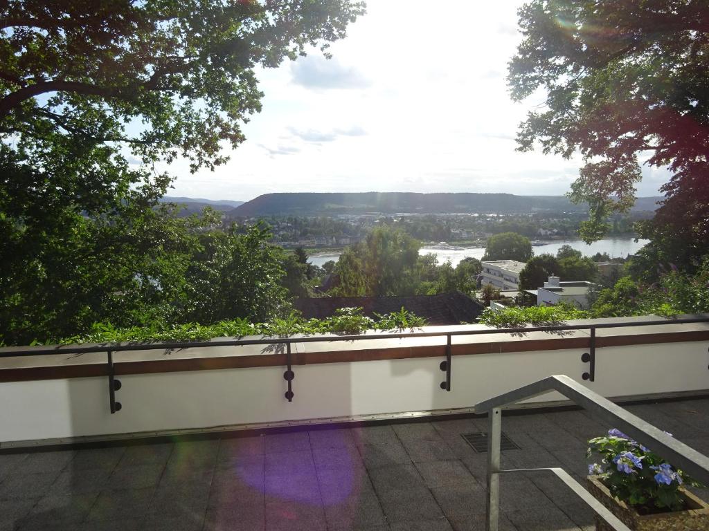 a view from the balcony of a house at Ferienapartment Linz am Rhein in Linz am Rhein