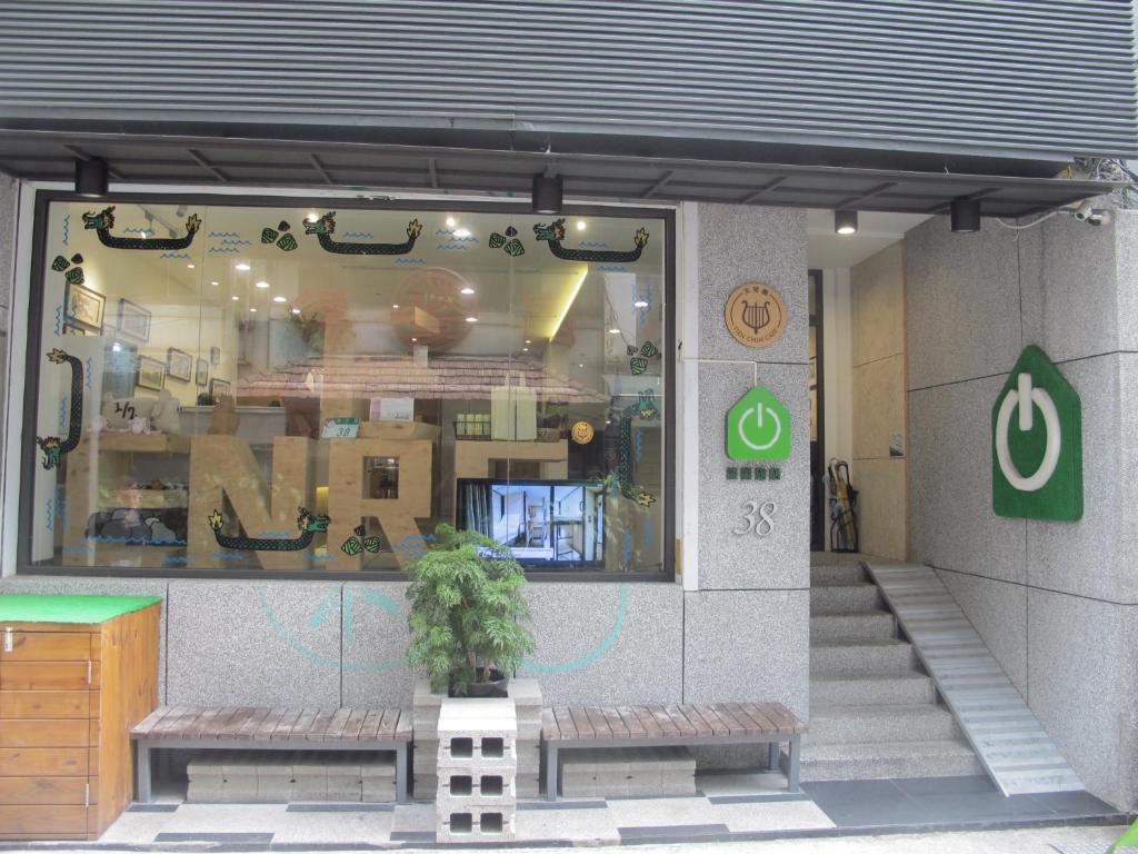 
a store front with a large window at Energy Inn in Taipei
