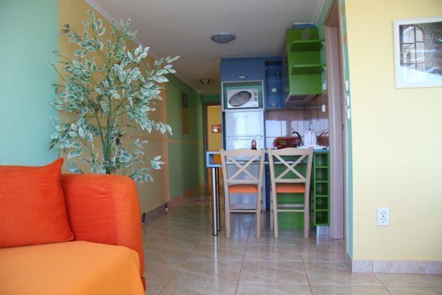Kuchyň nebo kuchyňský kout v ubytování Hotel Dias Apartment