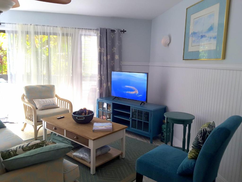 TV a/nebo společenská místnost v ubytování Maui Tranquility