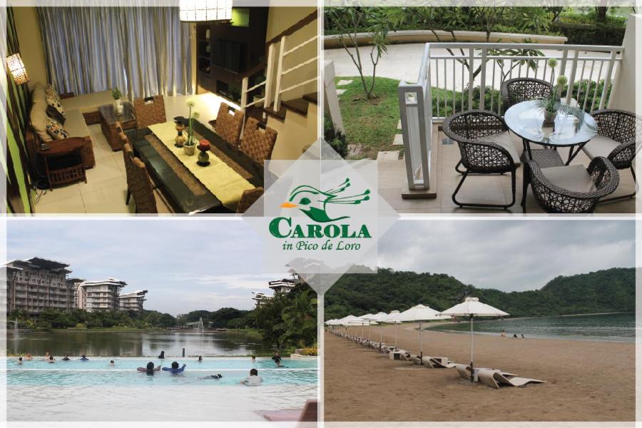 a collage of photos of a hotel and a pool at CAROLA in Pico de Loro in Nasugbu