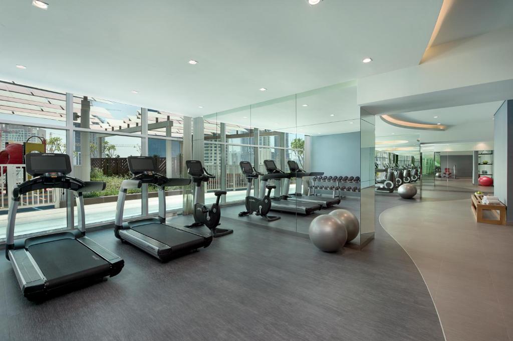 Fitness centrum a/nebo fitness zařízení v ubytování DAMAC Maison Distinction