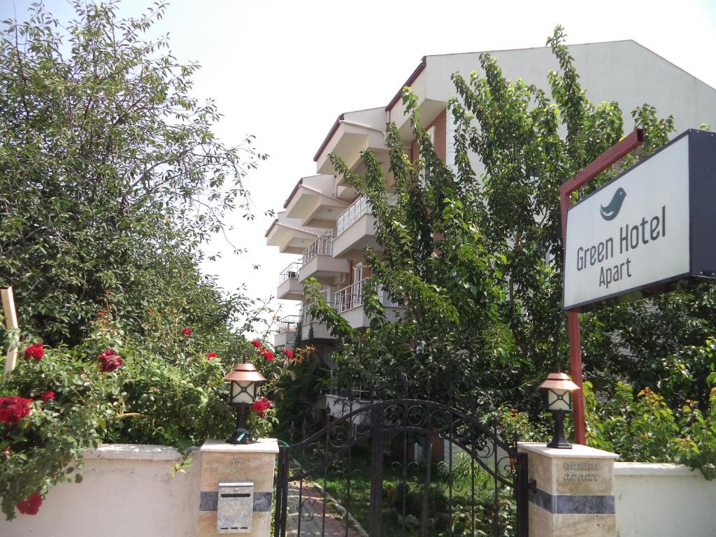 a sign in front of a building at Karaagac Green Edirne in Edirne