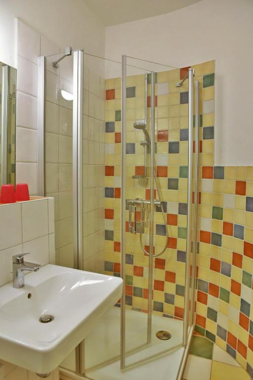 Koupelna v ubytování Seehaus Hartwigsdorf