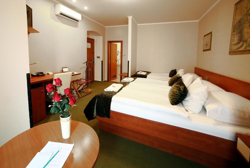 Postel nebo postele na pokoji v ubytování Hotel Roudna
