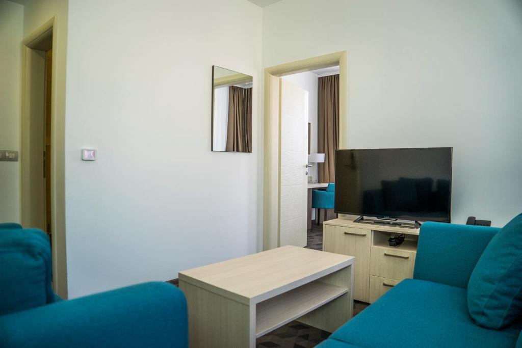 TV a/nebo společenská místnost v ubytování Hotel Kapetanovina