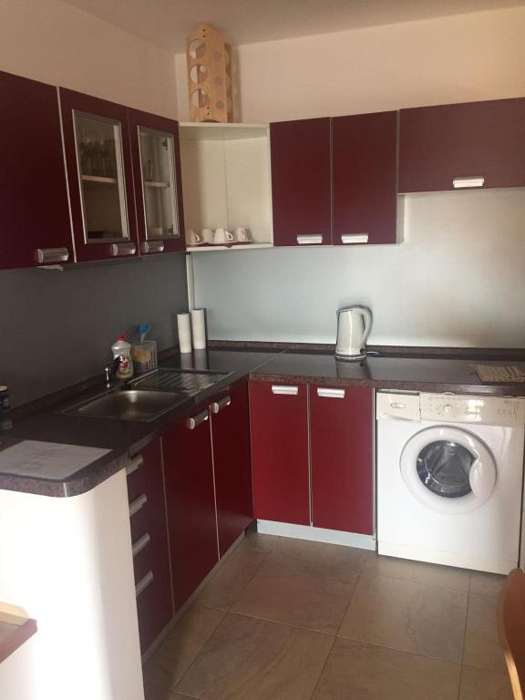 Kuchyň nebo kuchyňský kout v ubytování Apartmán Augsten