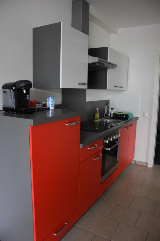 Kuchyň nebo kuchyňský kout v ubytování Ferienwohnung Albel