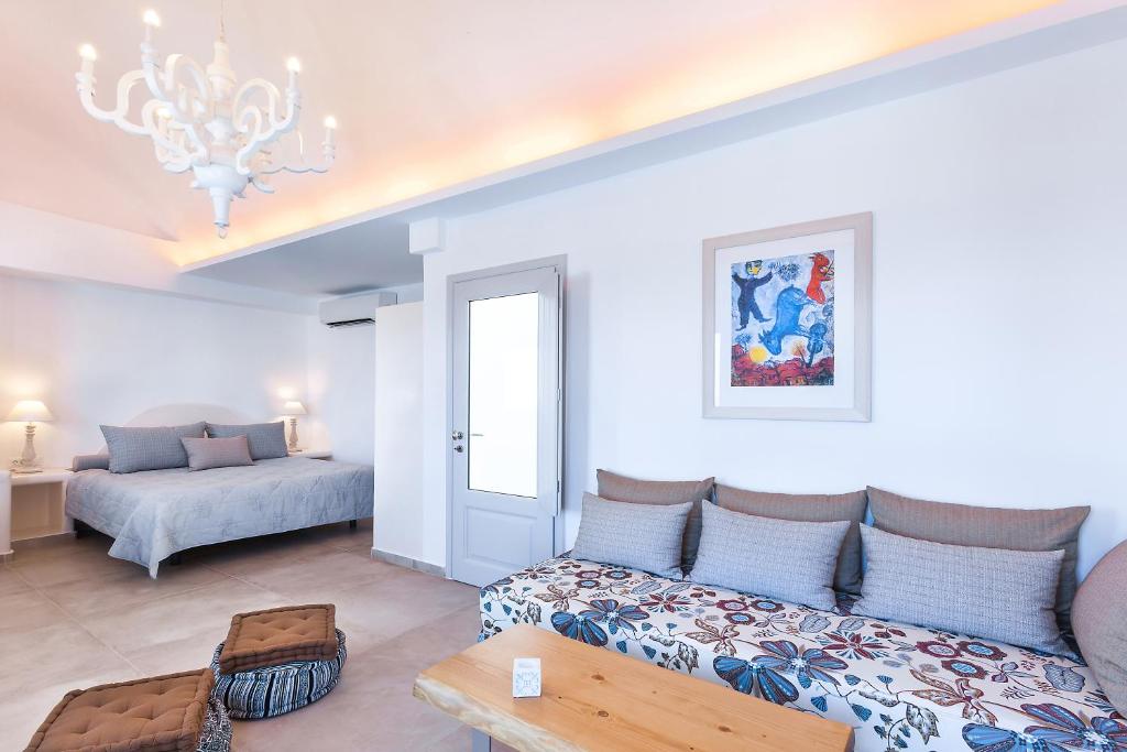 Voodi või voodid majutusasutuse Santorini Secret Premium toas