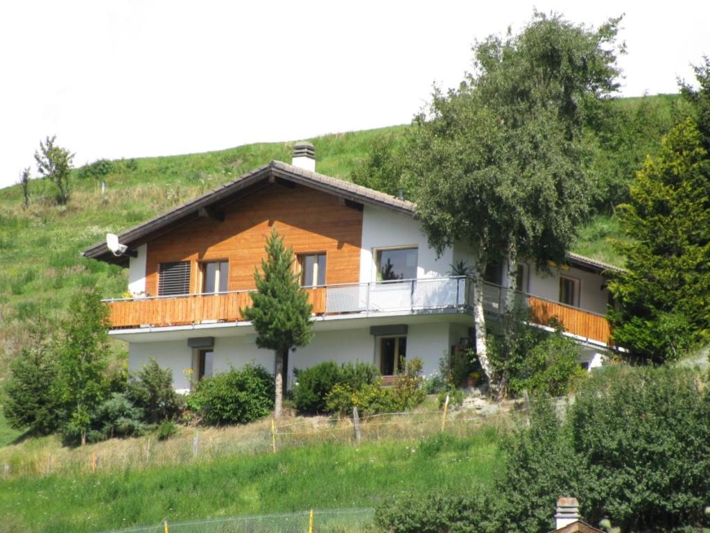 una casa sul fianco di una collina di Chalet Florida a Bürchen