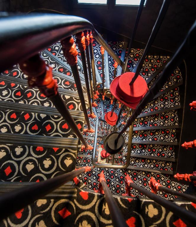 a view from the top of a room with a ceiling at Hotel Splendor Elysées in Paris