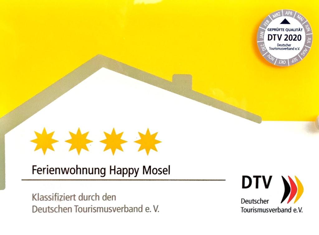 Certifikát, hodnocení, plakát nebo jiný dokument vystavený v ubytování Apartment Happy Mosel