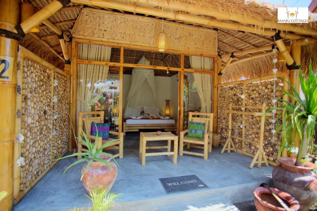 Patio nebo venkovní prostory v ubytování Bambu Cottages