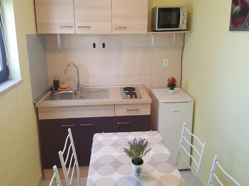 Kuchyň nebo kuchyňský kout v ubytování Apartment Silvija