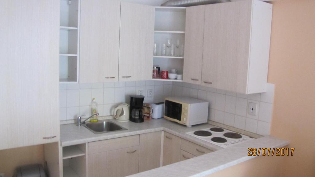 Kuchyň nebo kuchyňský kout v ubytování Apartmany Jachymov