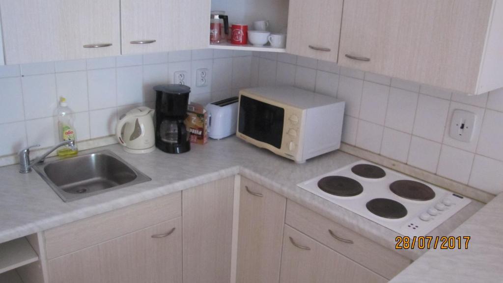 Kuchyň nebo kuchyňský kout v ubytování Apartmany Jachymov