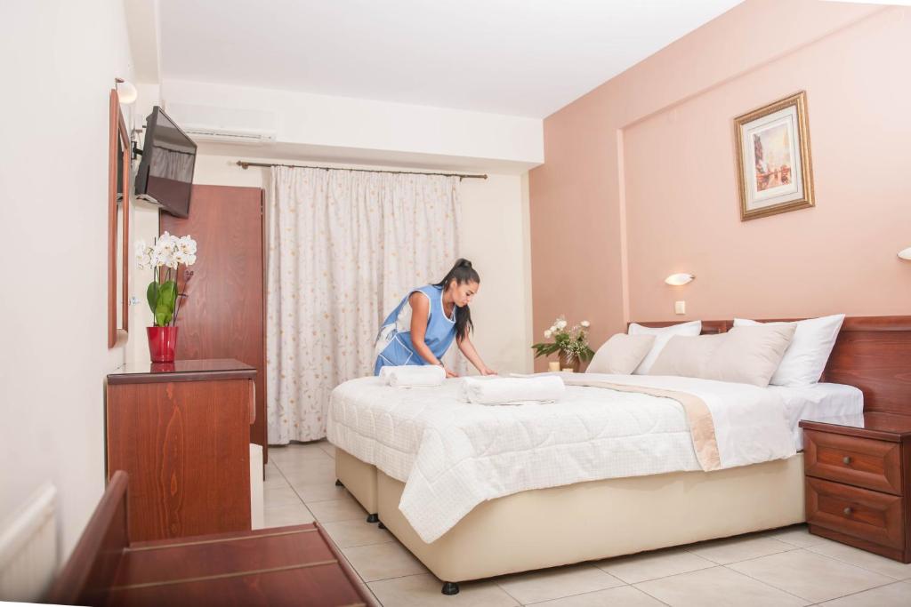 Postel nebo postele na pokoji v ubytování Hotel Vizantio