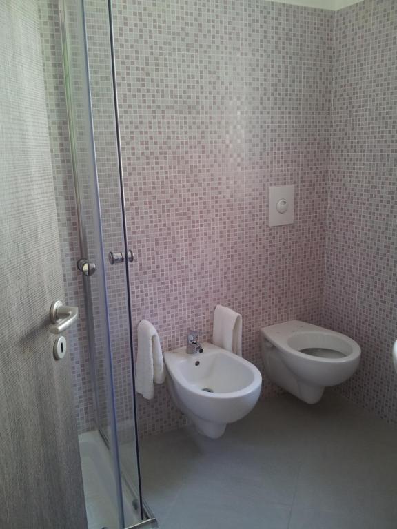 Koupelna v ubytování Hotel Rodian