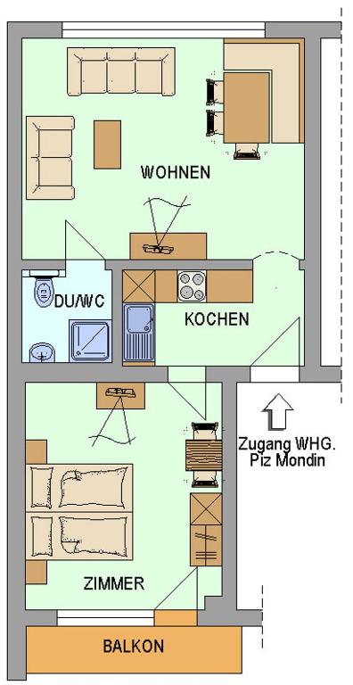 Půdorys ubytování Pension Plangger