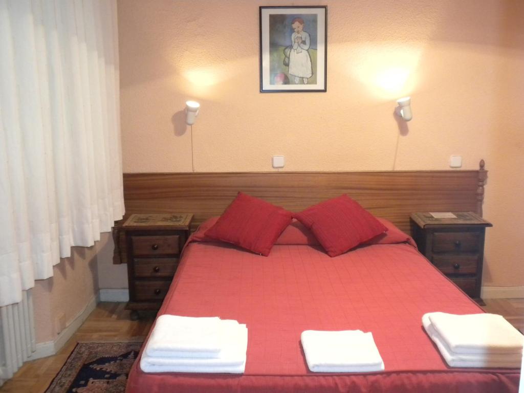 A bed or beds in a room at Hostal San Martin
