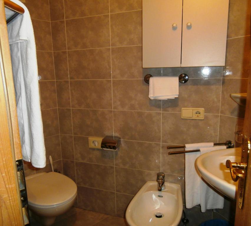 Koupelna v ubytování Piccolo Hotel Gurschler
